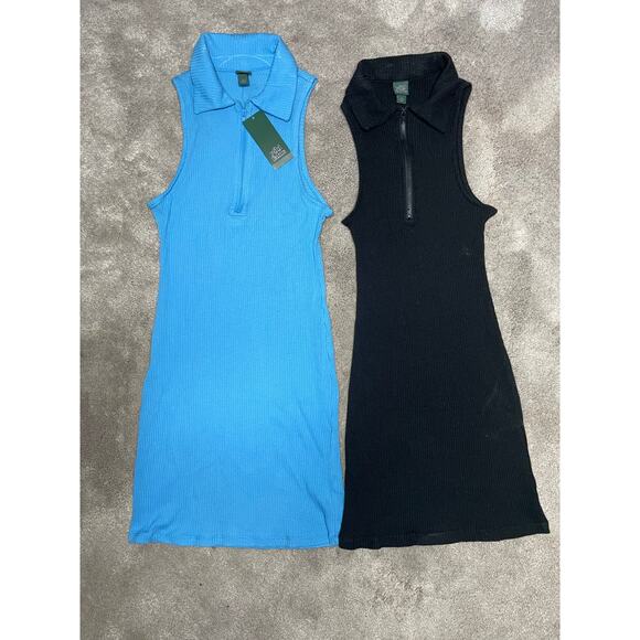 NEW Wild Fable Womens Dresses Black Blue Size Small Ribbed Bodycon Short - Picture 1 of 5